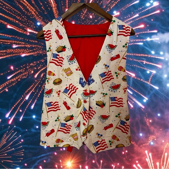 Vintage Daisy Kingdom Patty's Picnic USA Vest Handmade 1997 size large - Picture 3 of 15